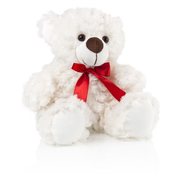 Kids World Plyšový medvedík 25 cm biely