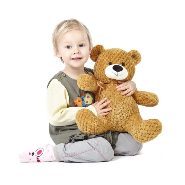 Kids World Plyšový medvedík 31 cm hnedý
