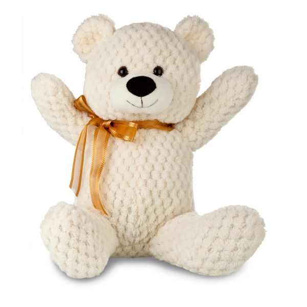 Kids World Plyšový medvedík 31 cm krémový