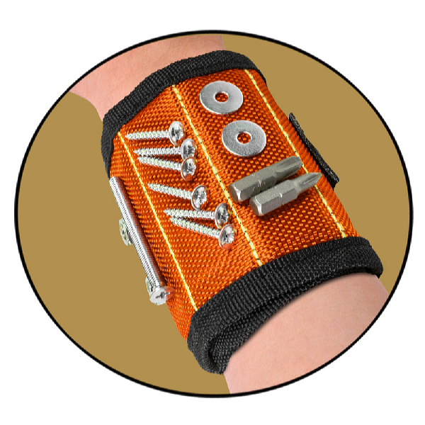Profi Tools Magnetický náramok pre kutilov, 32 x 9 cm, oranžový
