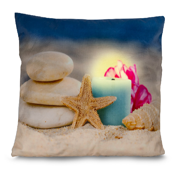 HomeLife LED svietiaca obliečka na vankúš Pláž 40 x 40 cm