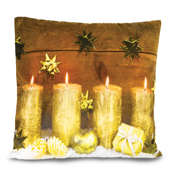 HomeLife LED svietiaca obliečka na vankúš Sviečky 40 x 40 cm