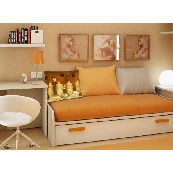 HomeLife LED svietiaca obliečka na vankúš Sviečky 40 x 40 cm