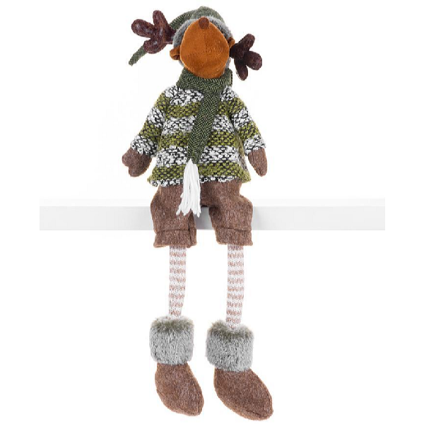 MagicHome Sob chlapček v krátkych nohaviciach, látkový, zeleno-hnedý, 70 cm