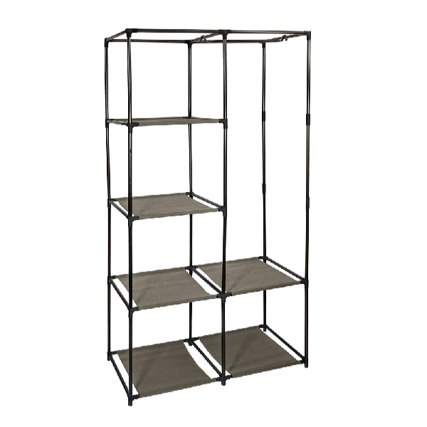 HomeLife Textilná skriňa s policami hnedá