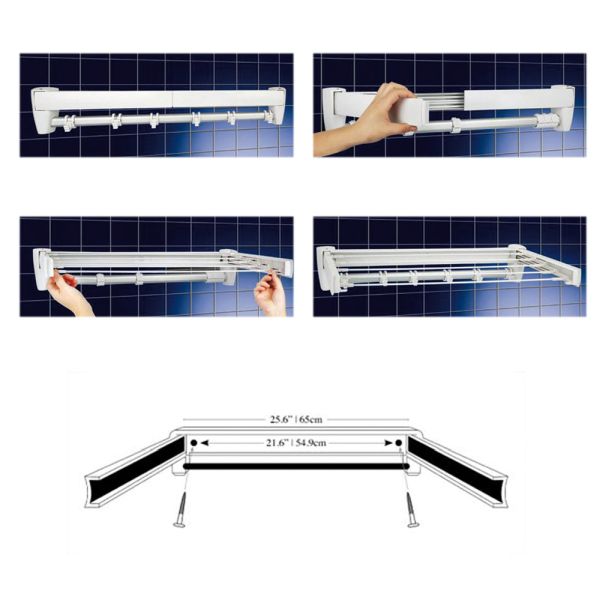 MAXXX Nástenný sušiak bielizne FR 65 biely