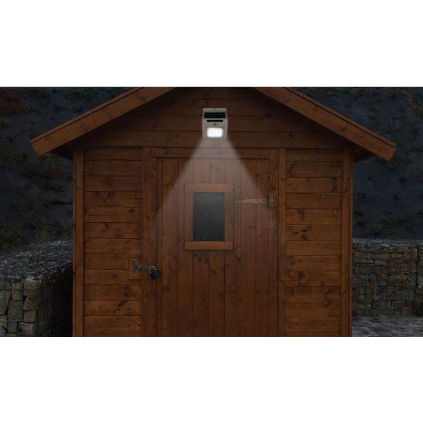 Platinium Nástenné solárne LED svetlo s detektorom pohybu biele