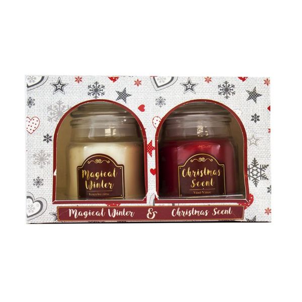 Arôme Vianočná vonná sviečka Magical Winter + Christmas Scent, 2 x 85 g