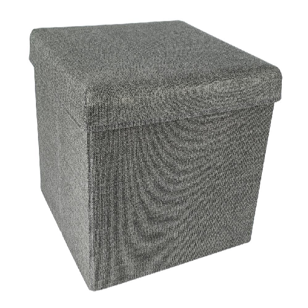 HomeLife Skladací taburet s úložným priestorom 37 x 37 cm antracit