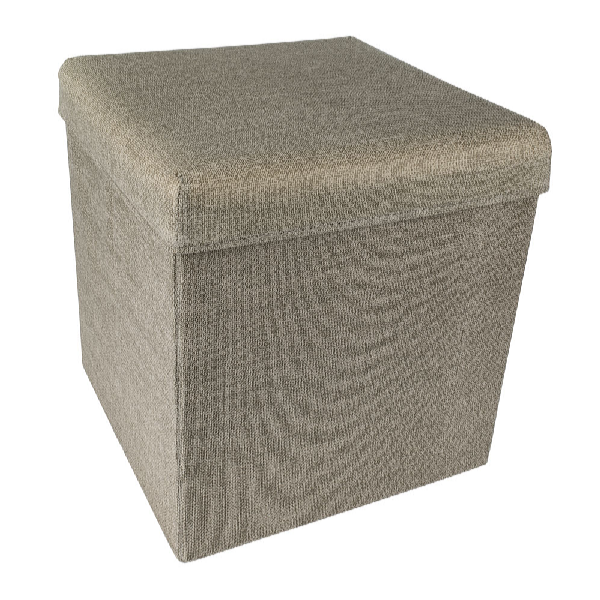 HomeLife Skladací taburet s úložným priestorom 37 x 37 cm béžová