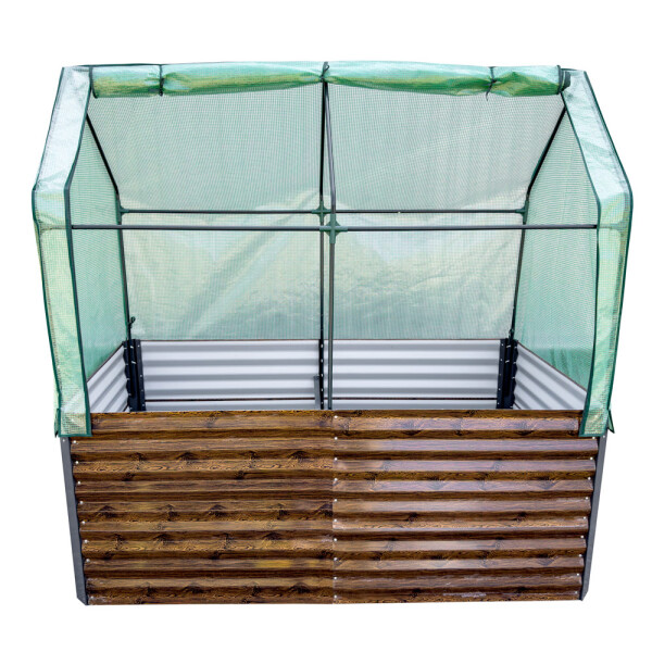 Garden King Krytý vyvýšený záhon AGRO BED II 200 x 79/199 x 100 cm, 3D design drevo, kov