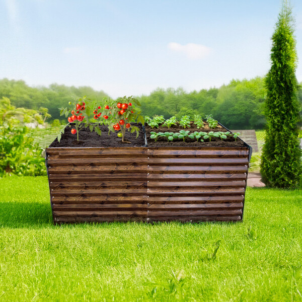 Garden King Krytý vyvýšený záhon AGRO BED II 200 x 79/199 x 100 cm, 3D design drevo, kov