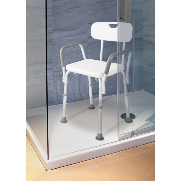HomeLife Kúpeľňová stolička s madlami výškovo nastaviteľná